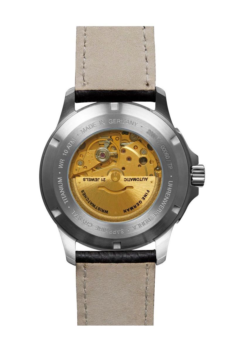 Bauhaus Aviation Automatikuhr mit beigem Zifferblatt