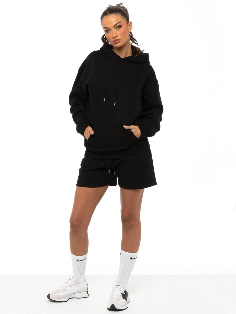 Damen Oversize Fleece Kapuzenpullover