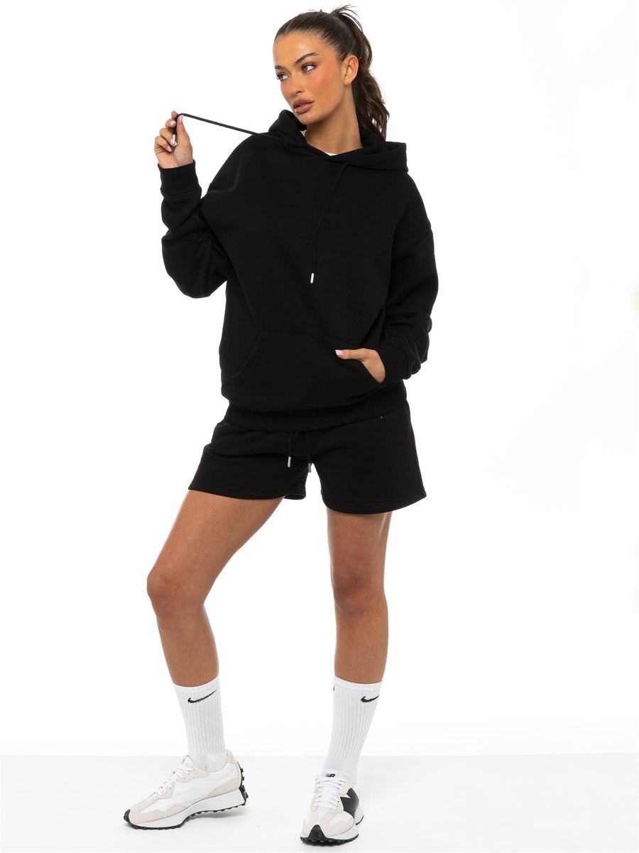 Übergroßes Hoodie- und Shorts-Set