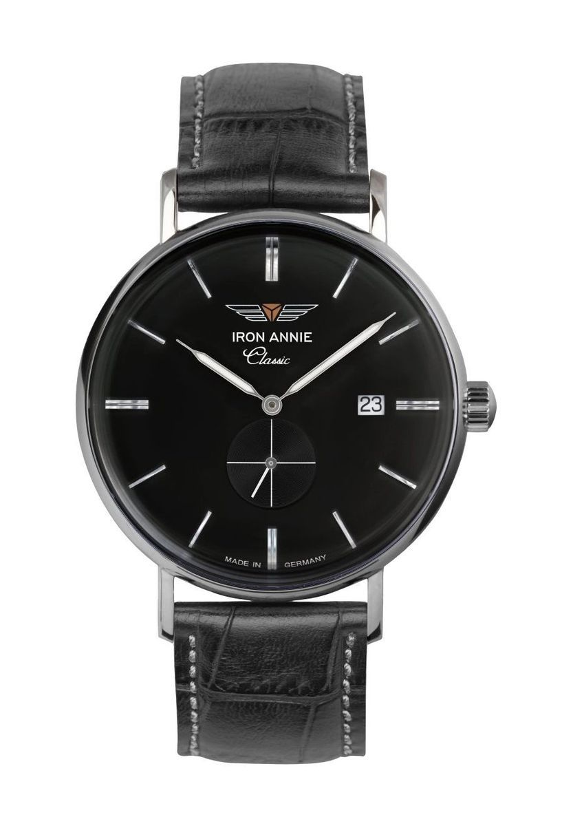 Klassische Schwarzes Zifferblatt Lederarmbanduhr