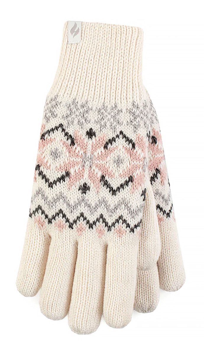 Heat Holders - Ladies Soft Thermal Gloves - Creme