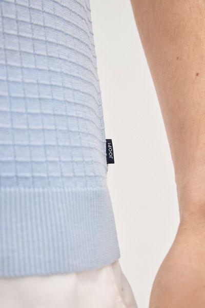 Joop! Vanceo Poloshirt Hellblau Strukturierter Strick Kurzarm