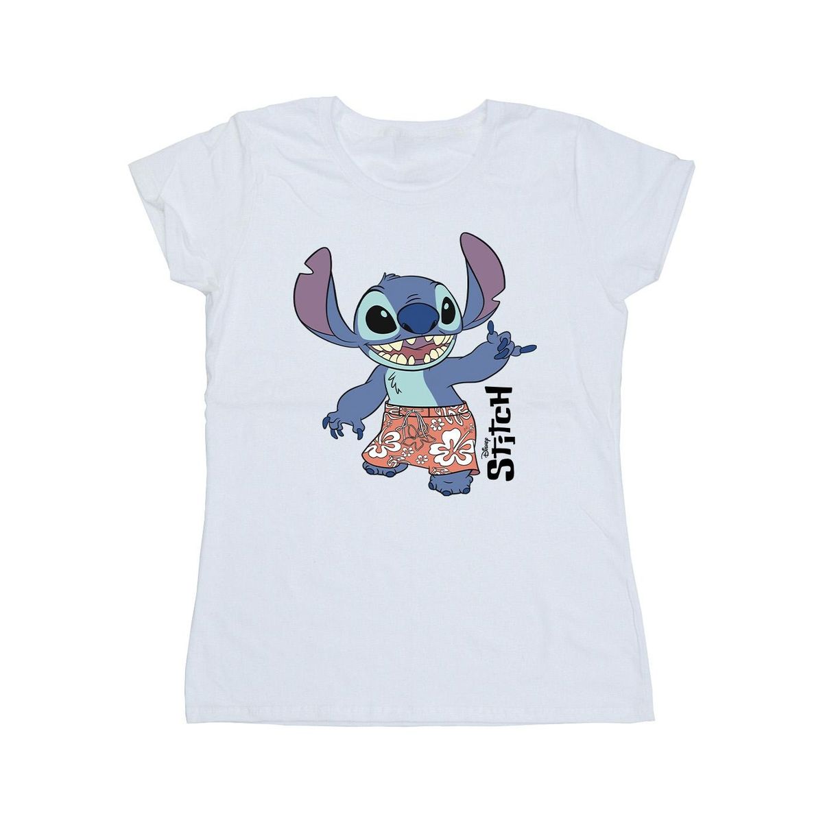 Stitch Baumwoll T-Shirt mit Grafikprint
