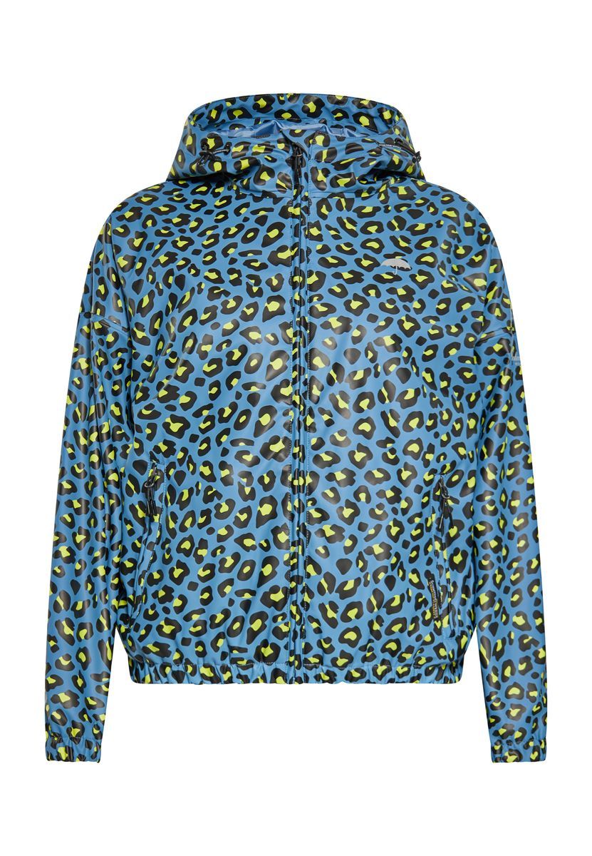 Schmuddelwedda Regenjacke Damen Stahlblau Limette Leo