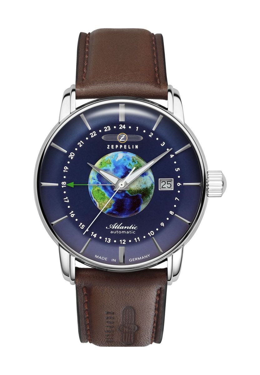 Zeppelin Atlantic Automatikuhr Silber Braun