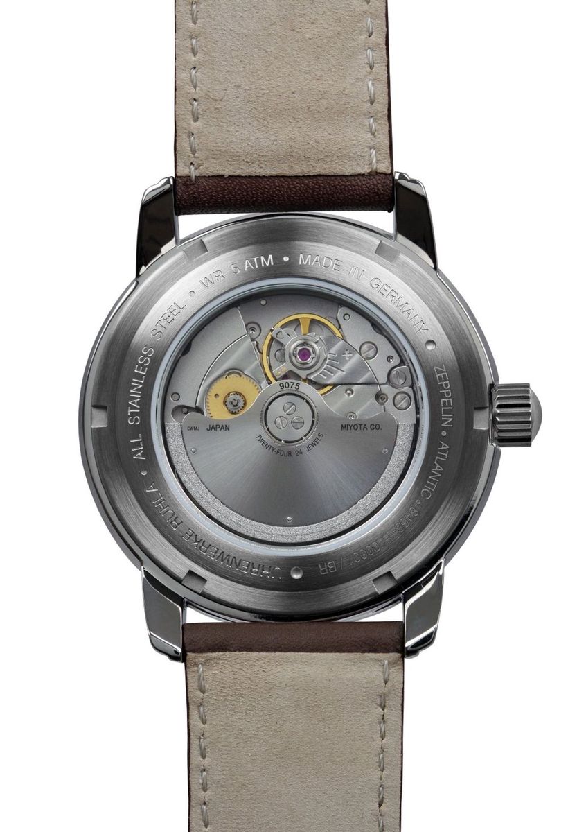 Zeppelin Atlantic Automatikuhr Silber Braun