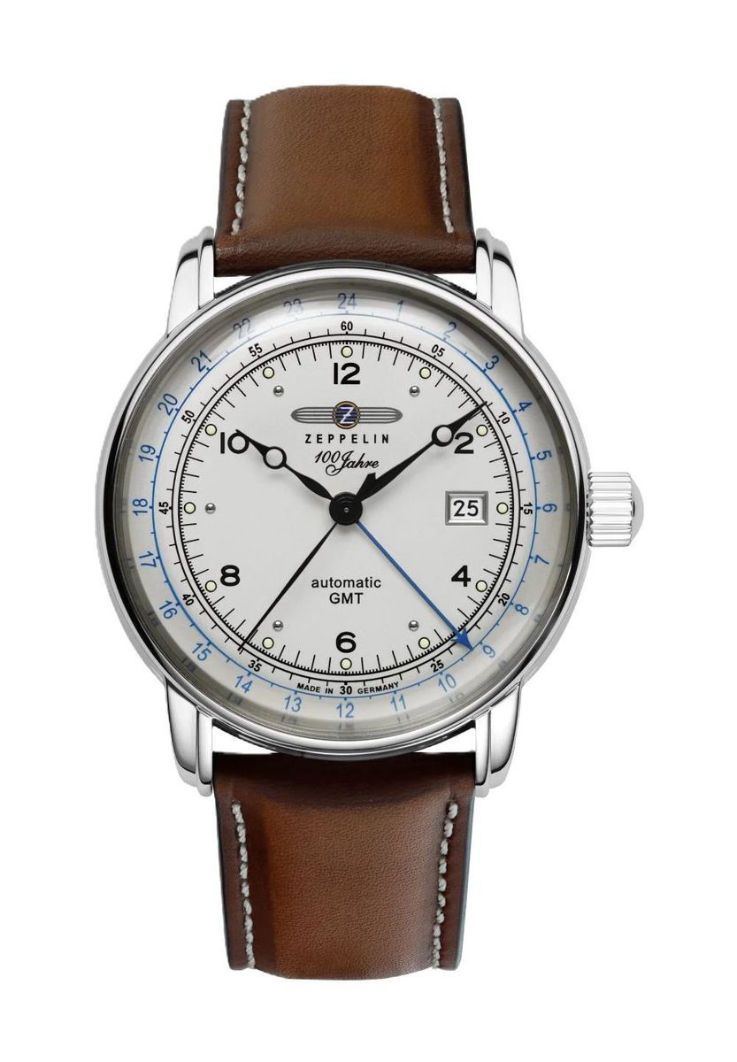 Klassische braune Automatik GMT-Lederuhr