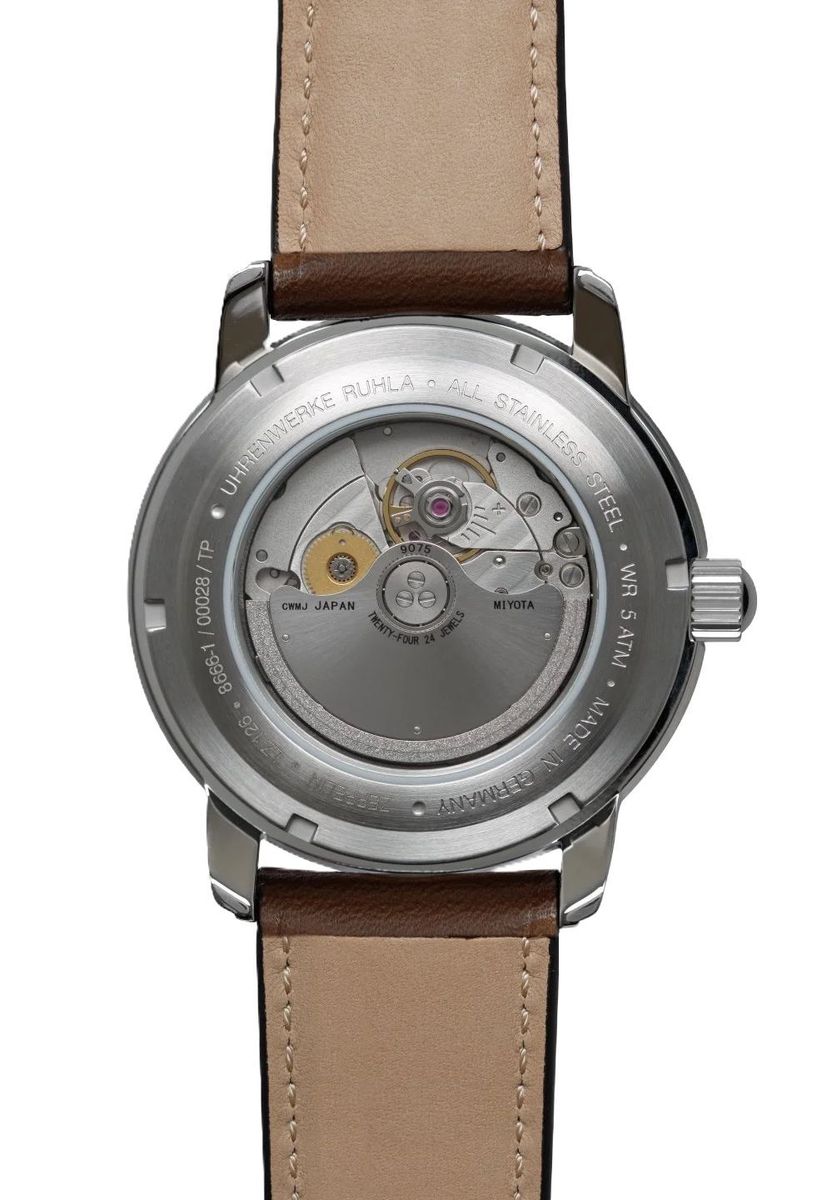 Klassische braune Automatik GMT-Lederuhr