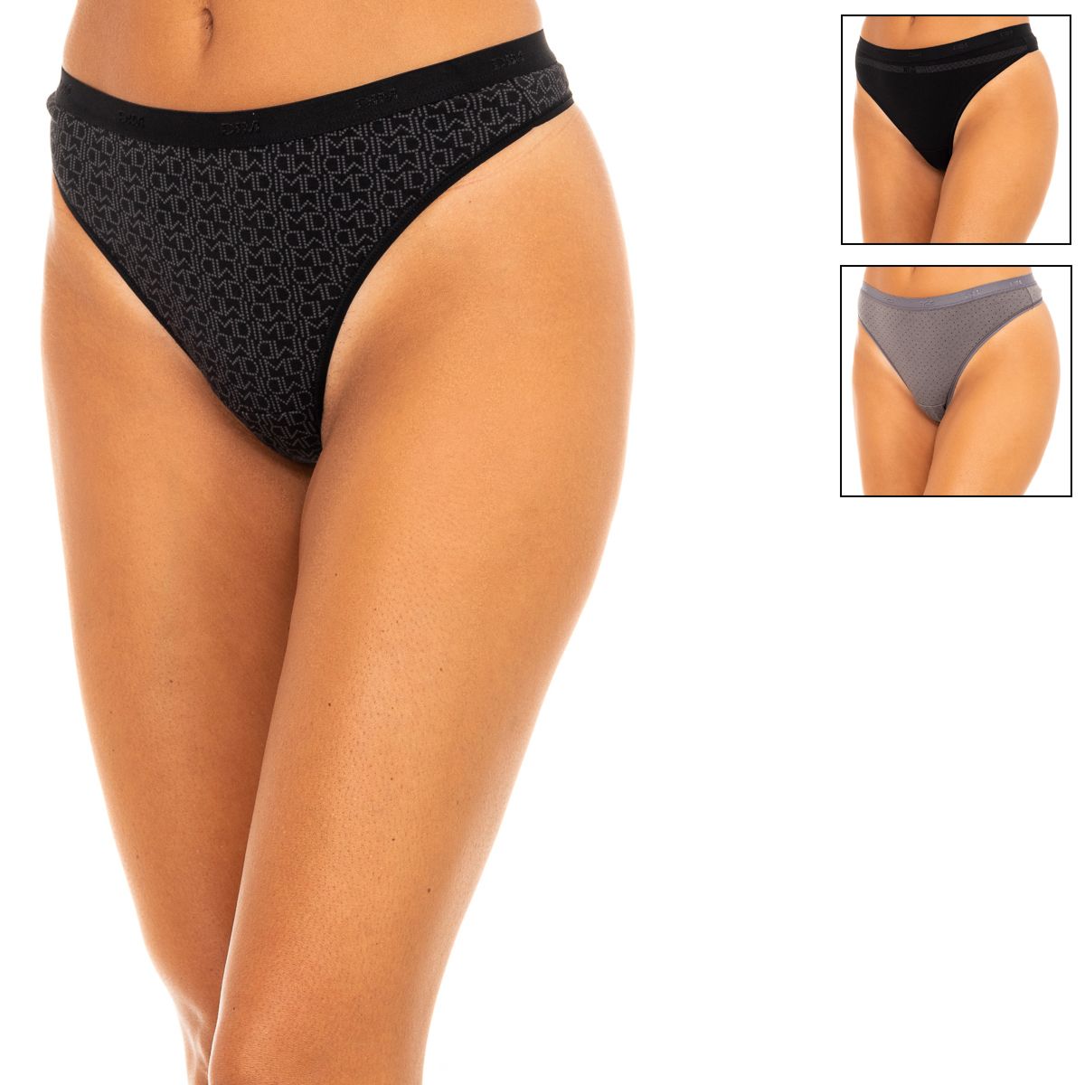 Baumwoll-Stretch-Tanga Slips 3er-Pack