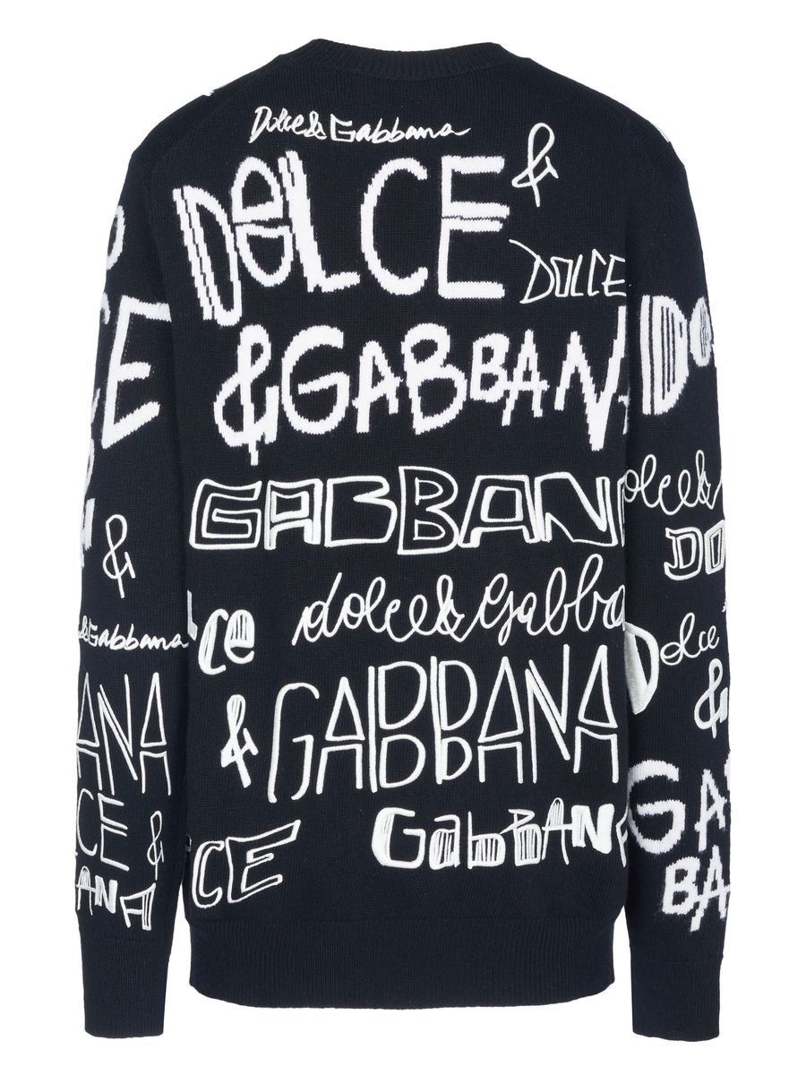 Strickpullover mit Graffiti-Logoprint