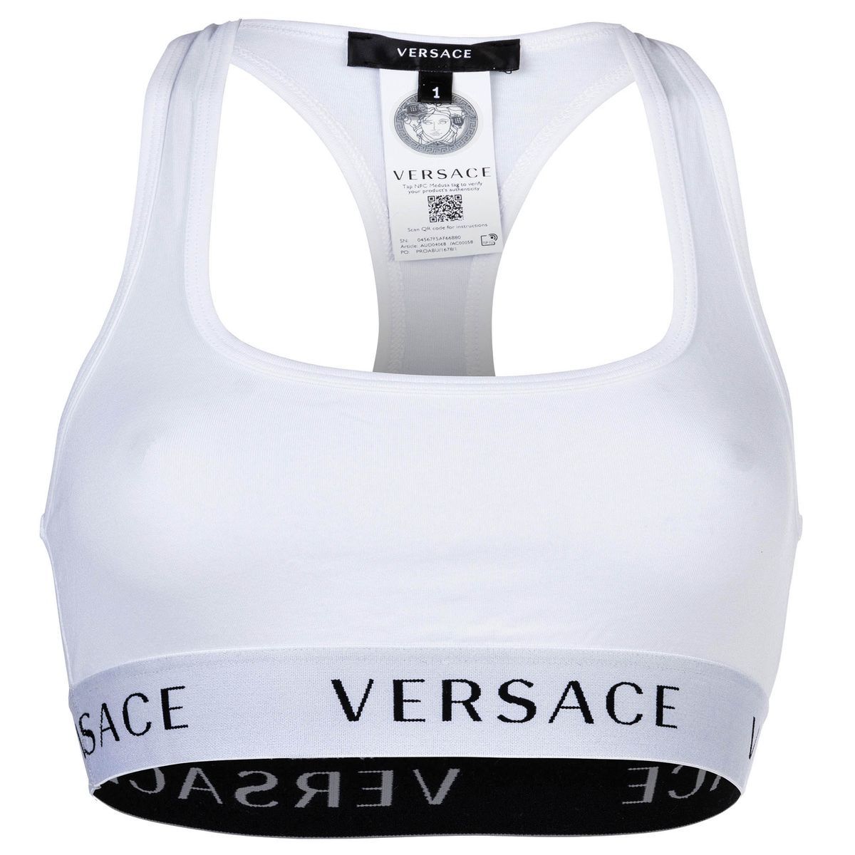 Sportliches Racerback Bustier mit Logo-Band