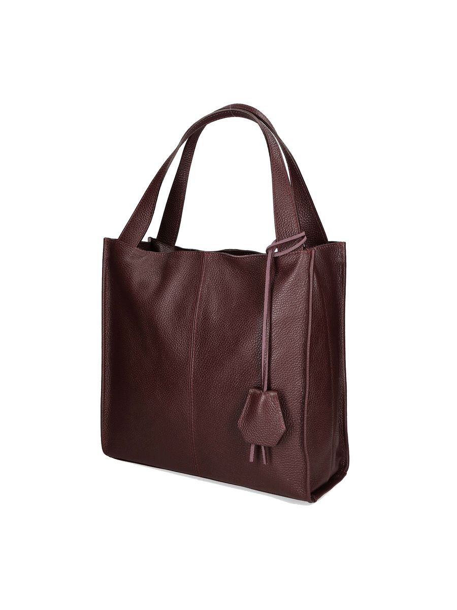 Minimalistische Shopper-Tasche aus genarbtem Leder