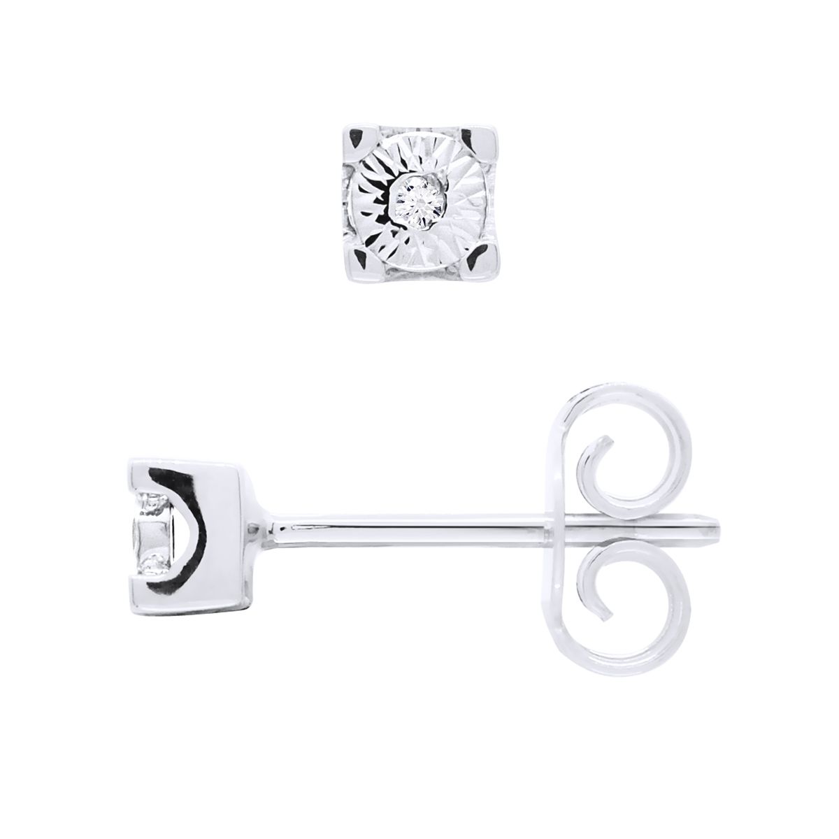 Weißgold Diamant Illusions-Ohrstecker