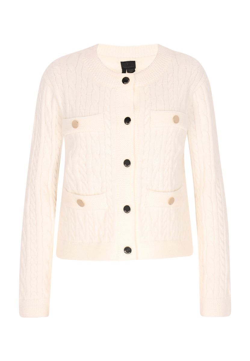 Elegante Zopfstrickjacke mit Taschen