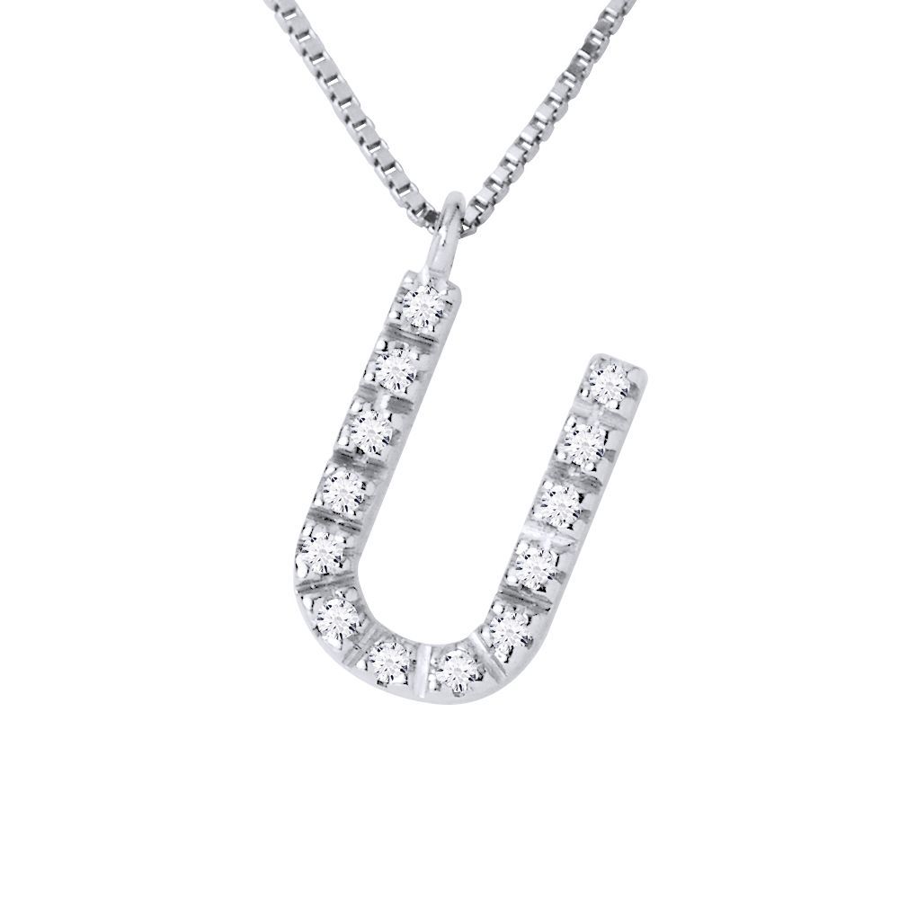 Diamant Buchstaben U Anhänger Halskette