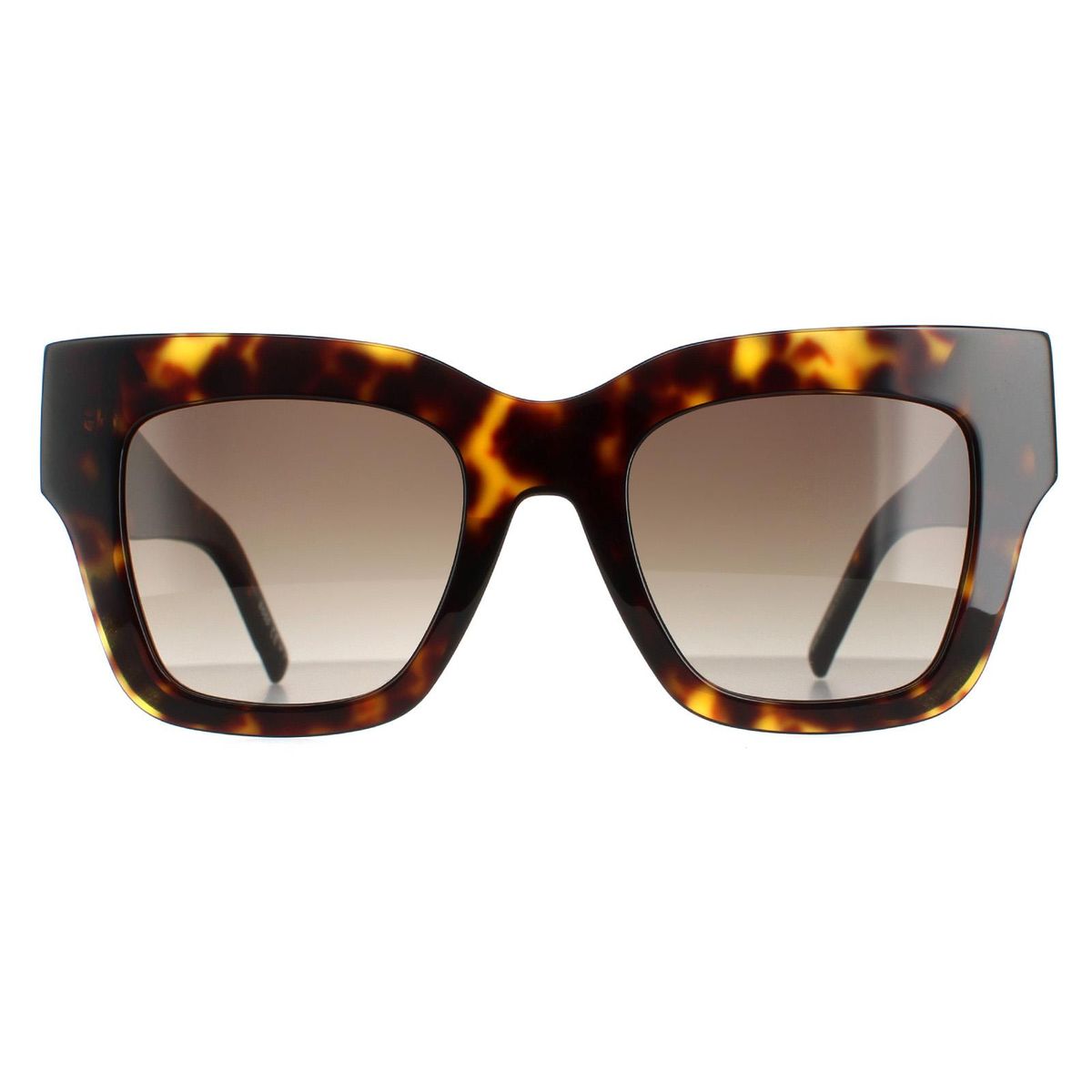 Eckige Havanna-Schildpatt-Sonnenbrille