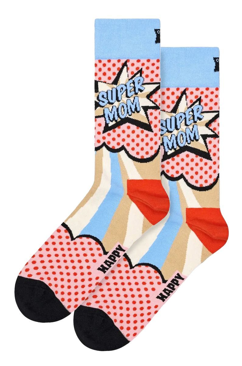 Beste Mama Socken | Happy Socks | Neuheiten Super Mama Socken | Geschenke für Mama - Rot