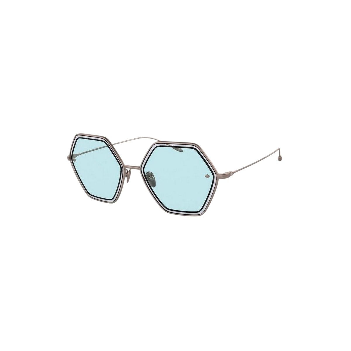 Hexagonale modische Sonnenbrille mit hellblauen Gläsern