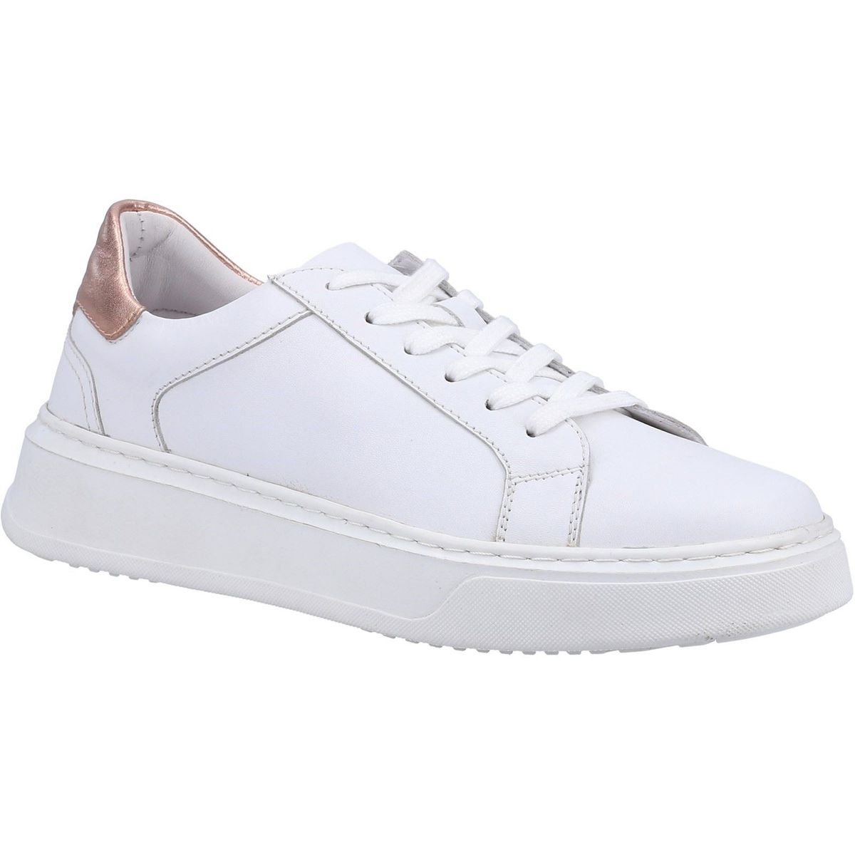 Hush Puppies Camille Leder Damen Weiß Turnschuhe