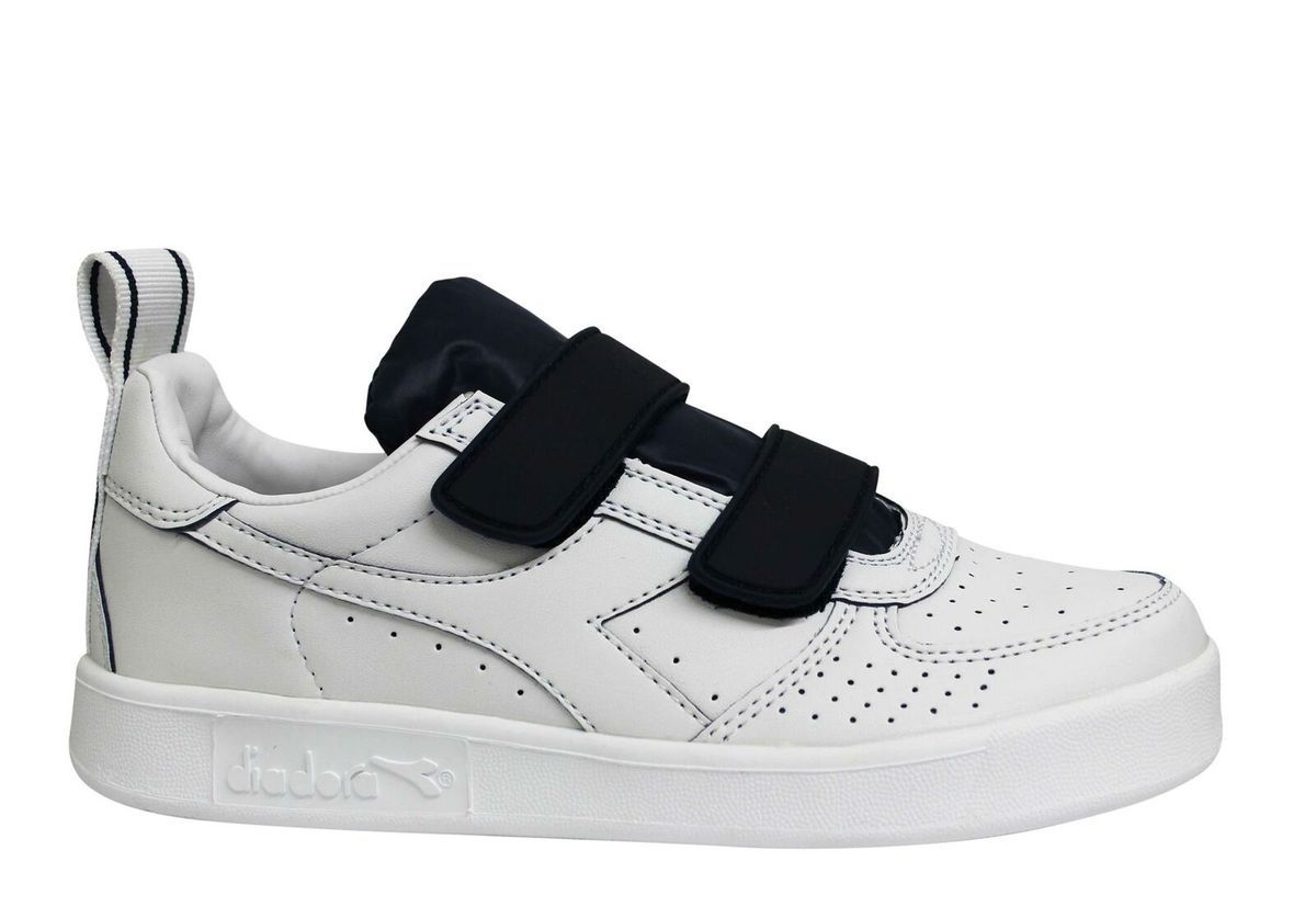 Weiße Leder-Sneakers mit Klettverschluss