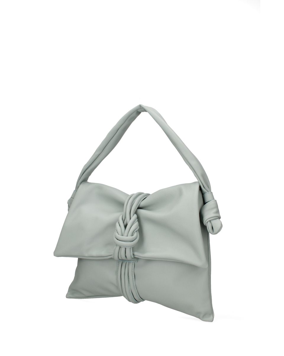 Schultertasche aus Leder mit Knotendetail