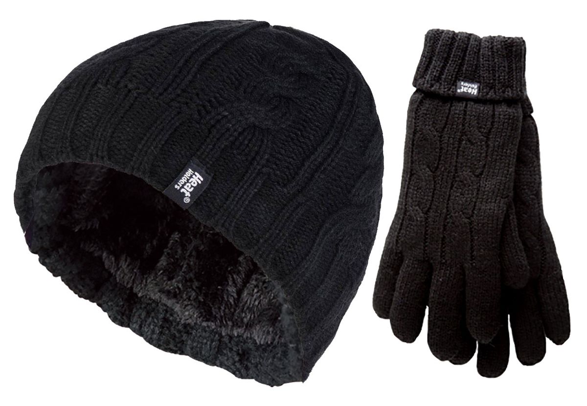 Heat Holders - Damen Mütze & Handschuhe Set für den Winter - Schwarz