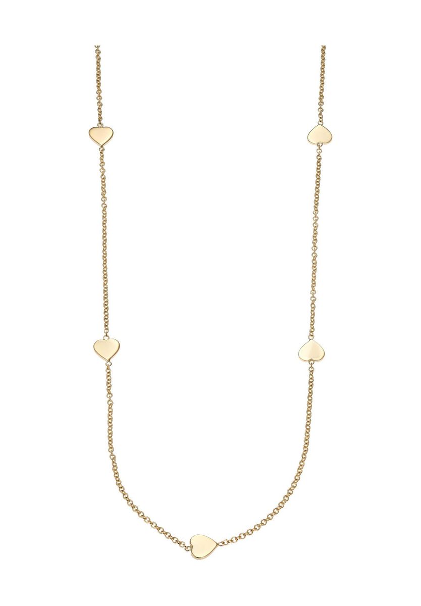 Zarte Halskette mit goldenen Herzanhängern