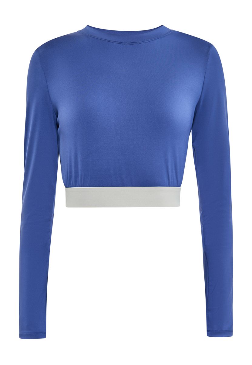 Langärmeliges, kurzes Athleisure-Top
