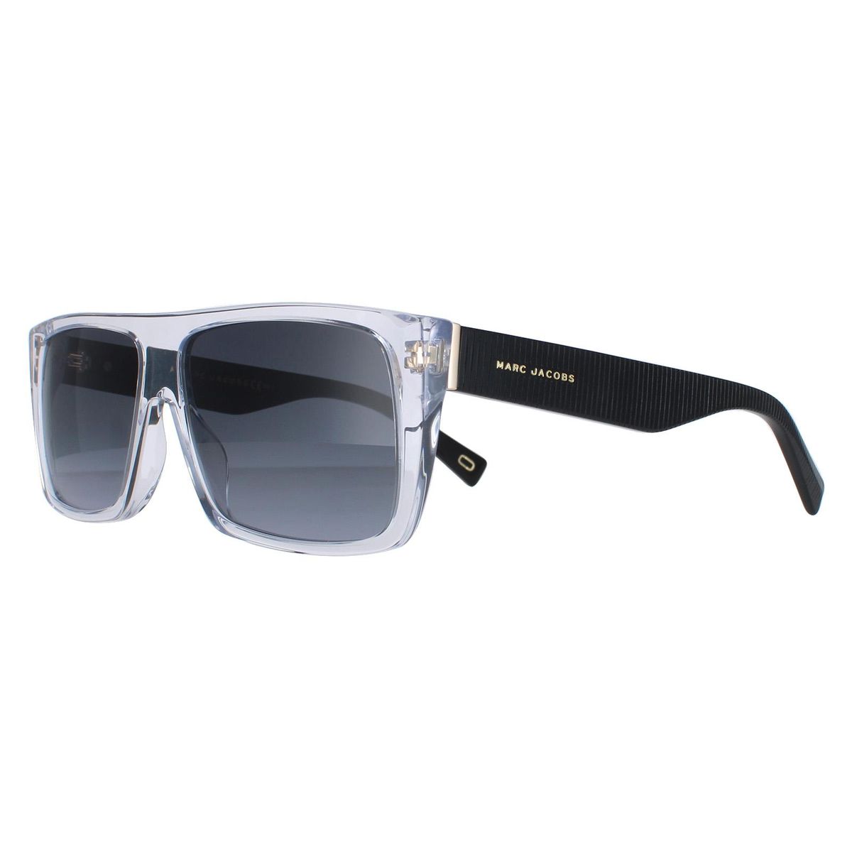 Transparente rechteckige Sonnenbrille mit Farbverlauf