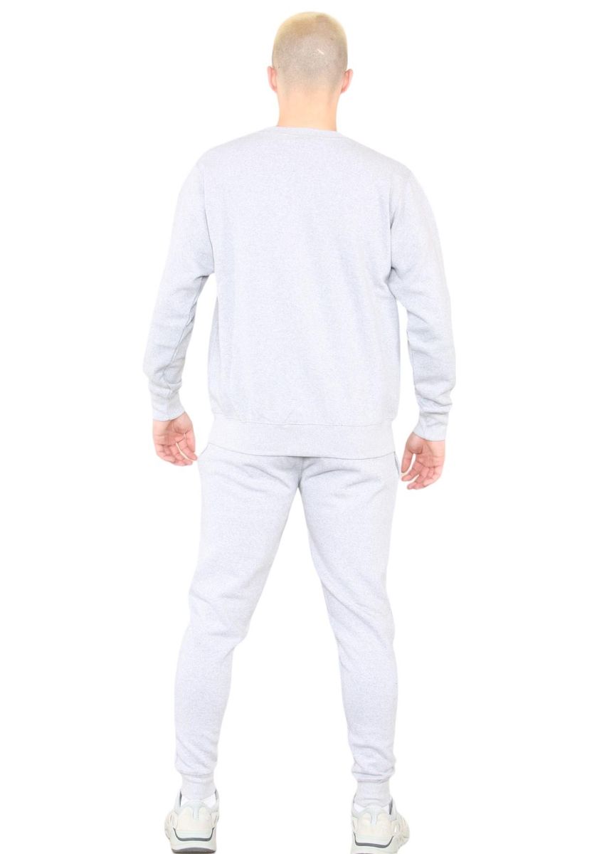 Grauer Fleece-Trainingsanzug mit Rundhalsausschnitt