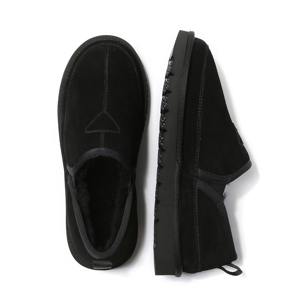 Slipper mit Lammfell aus Wildleder