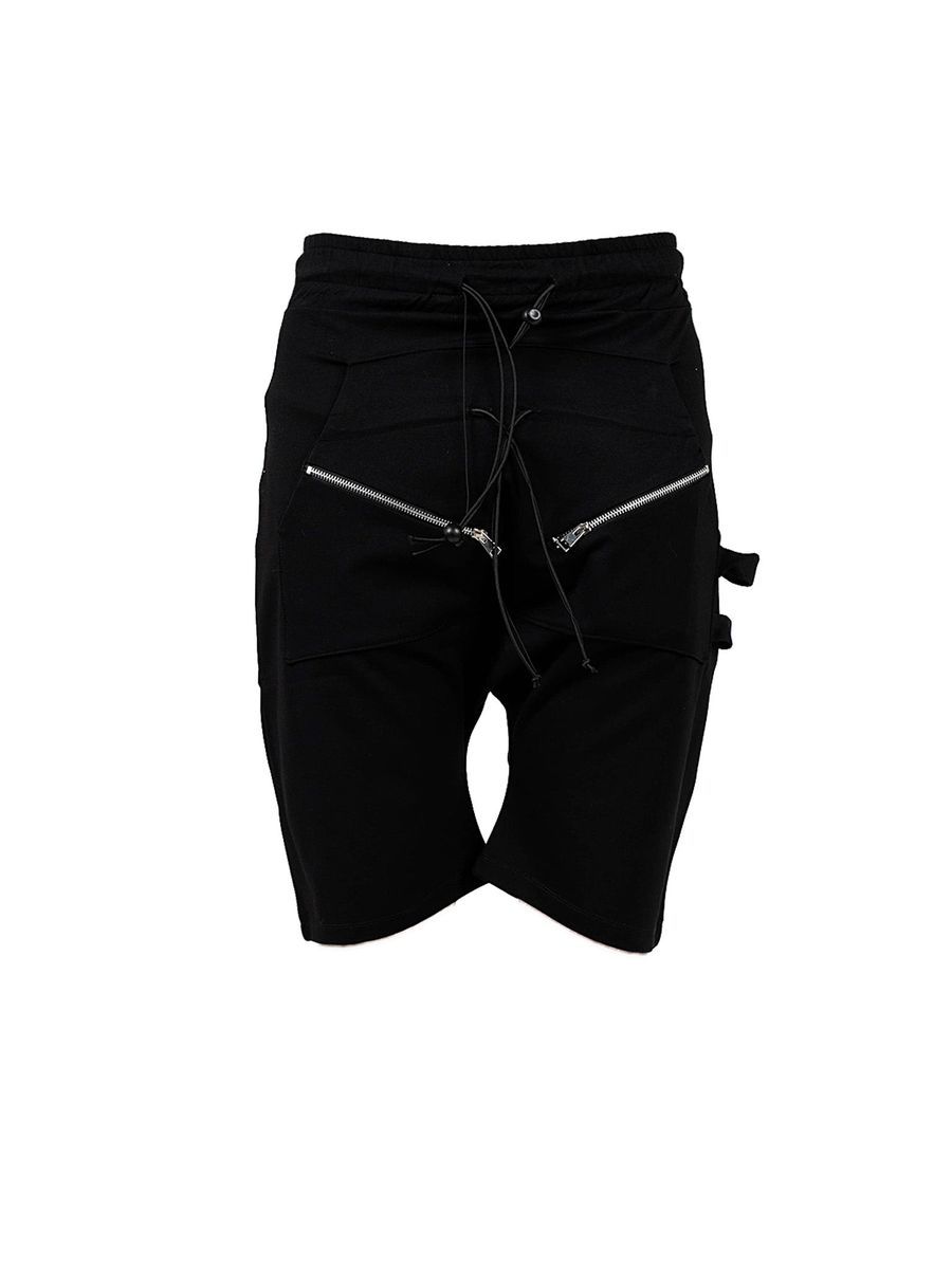 Unisex Schwarze Drop Crotch Shorts