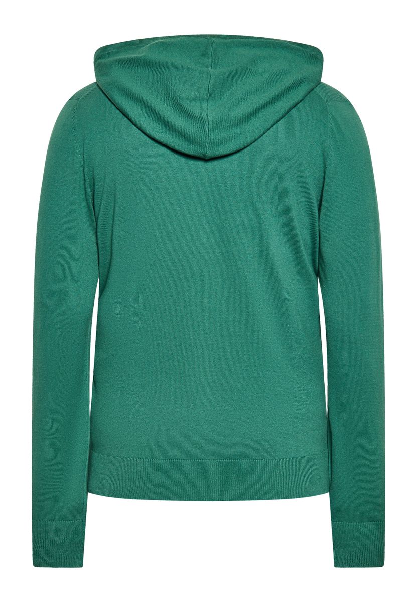 Feinstrick-Kapuzenjacke mit Reißverschluss