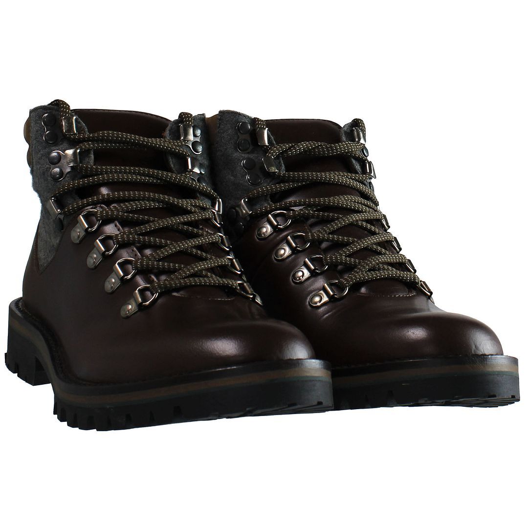 Robuste Leder-Wanderstiefel mit Filz-Besatz