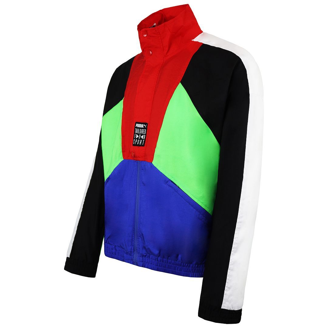 Retro-Trainingsjacke im Blockfarben-Design