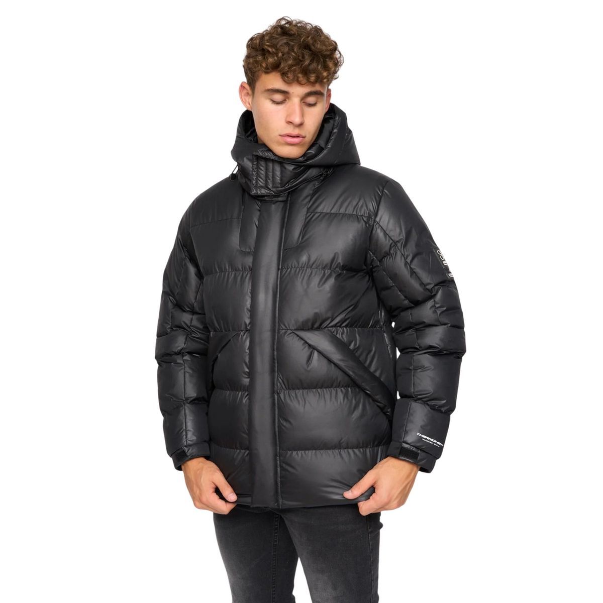 Herren Gepolsterte Kapuzen Steppjacke
