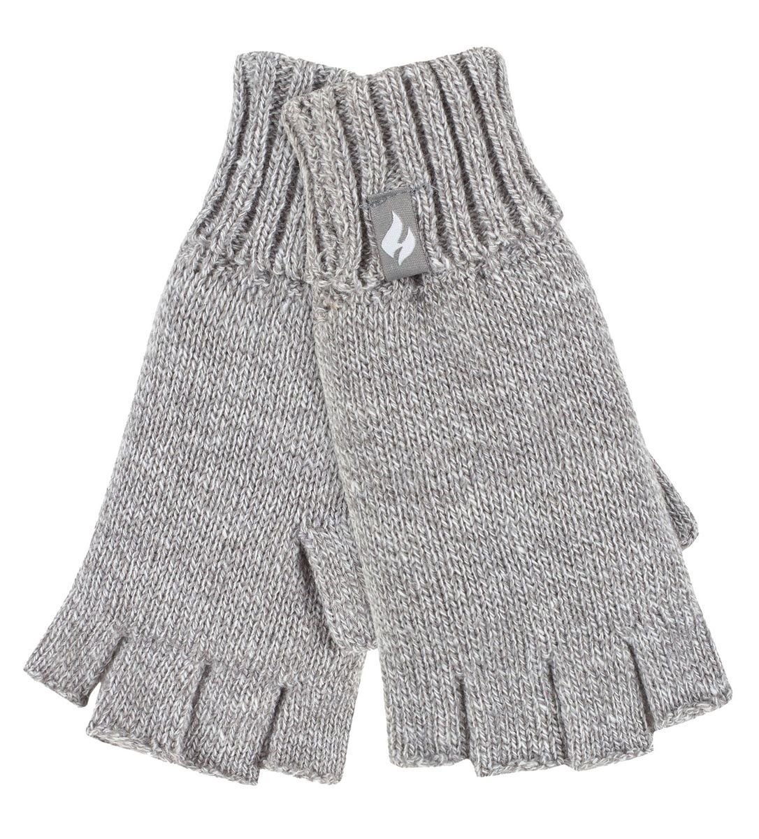 Ladies Solid Knitted Fingerless Gloves | HEAT HOLDERS | Grau