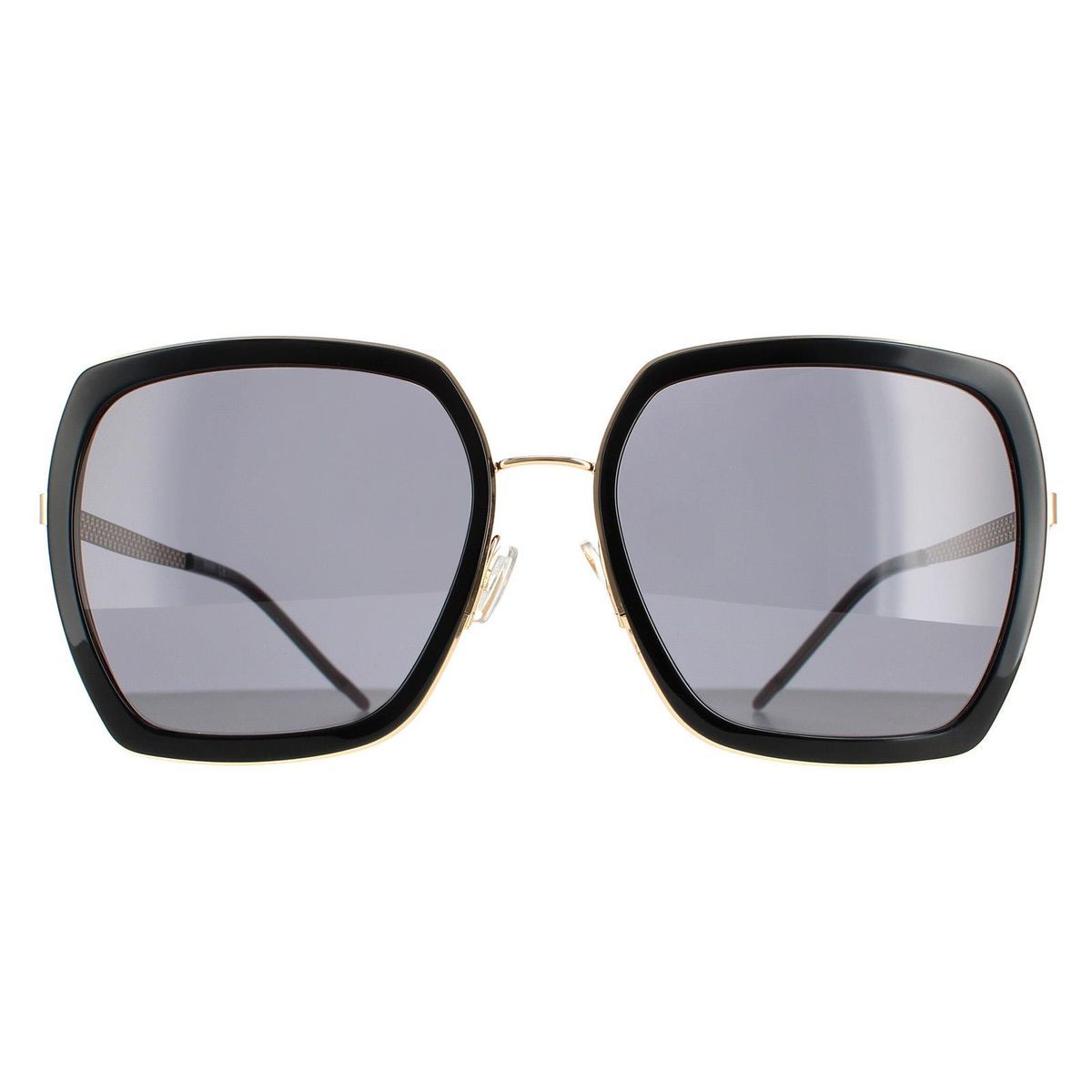 Quadratische Sonnenbrille, Gold und Schwarz