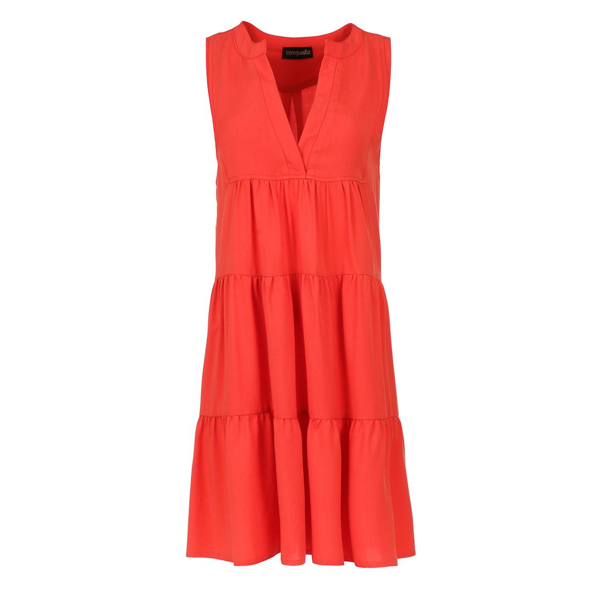 Ärmelloses A-Linien Kleid mit Stufen
