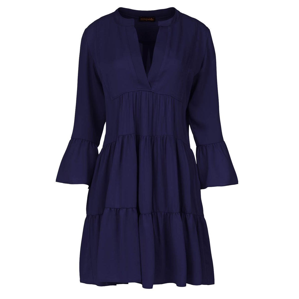 Gestuftes Mini-Kleid mit V-Ausschnitt