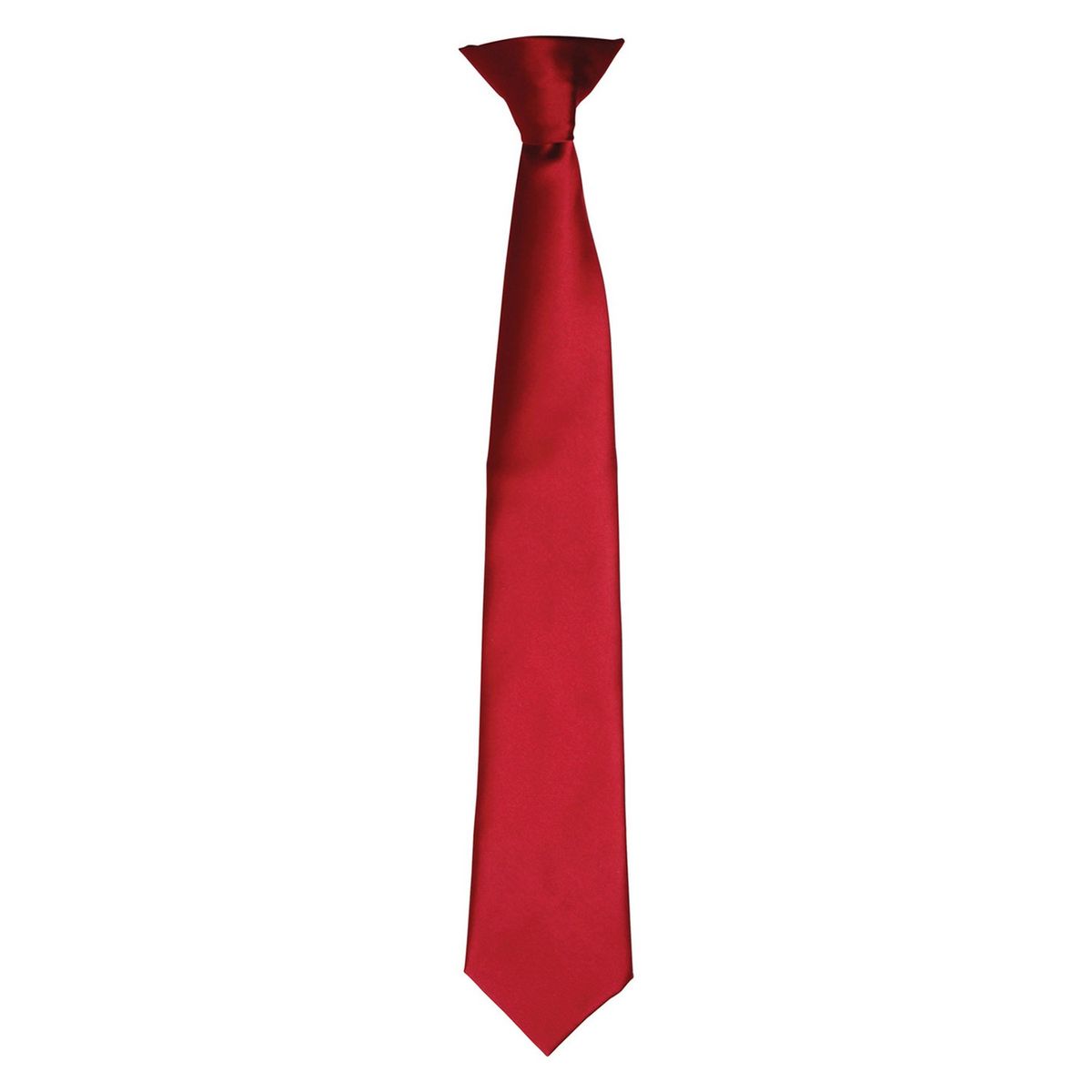 Rote, einfarbige Krawatte mit Clip