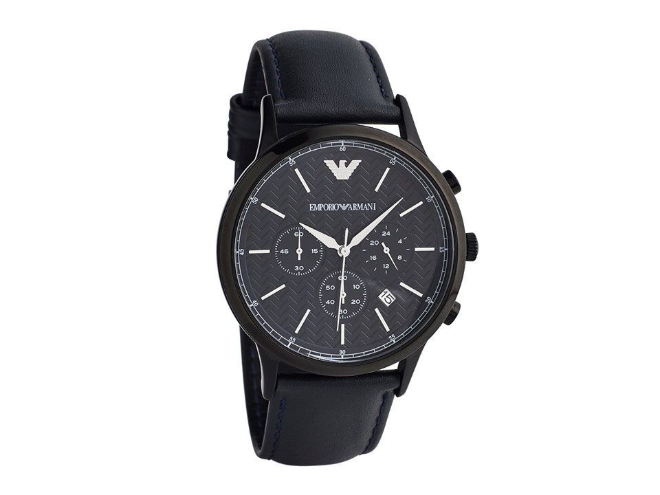 Elegante schwarze Chronograph-Uhr