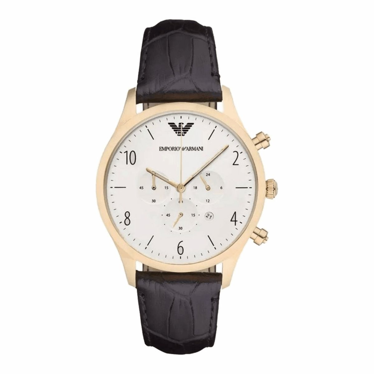 Elegante schwarze Chronograph-Uhr