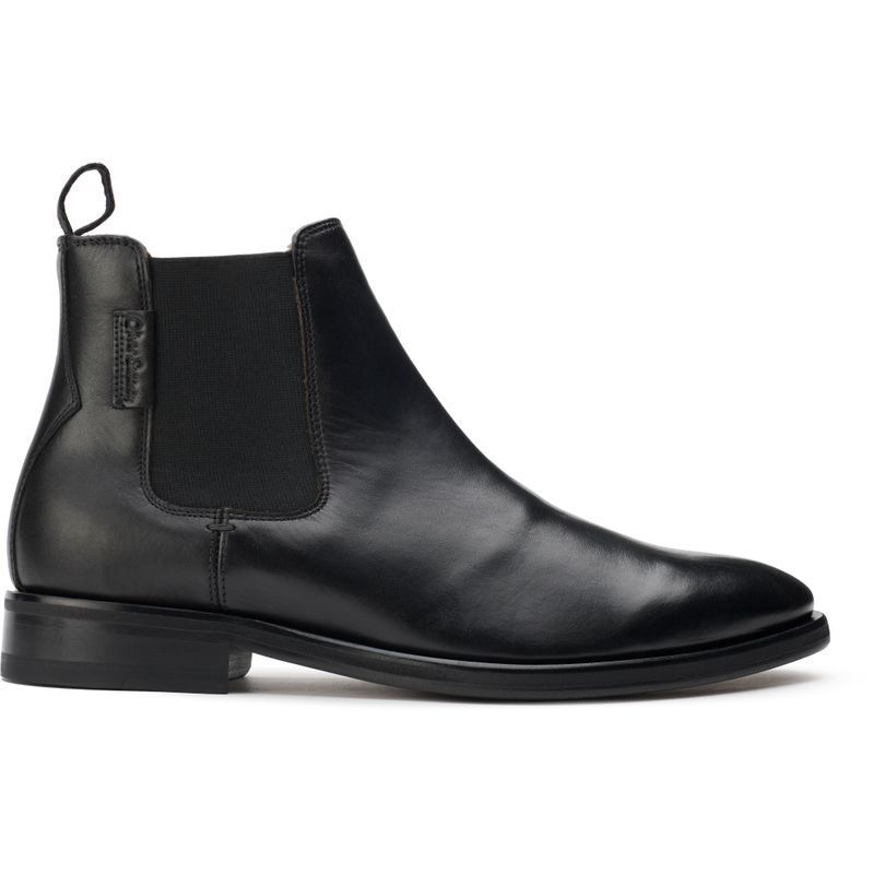 Schwarze Chelsea-Stiefel aus Leder für Herren