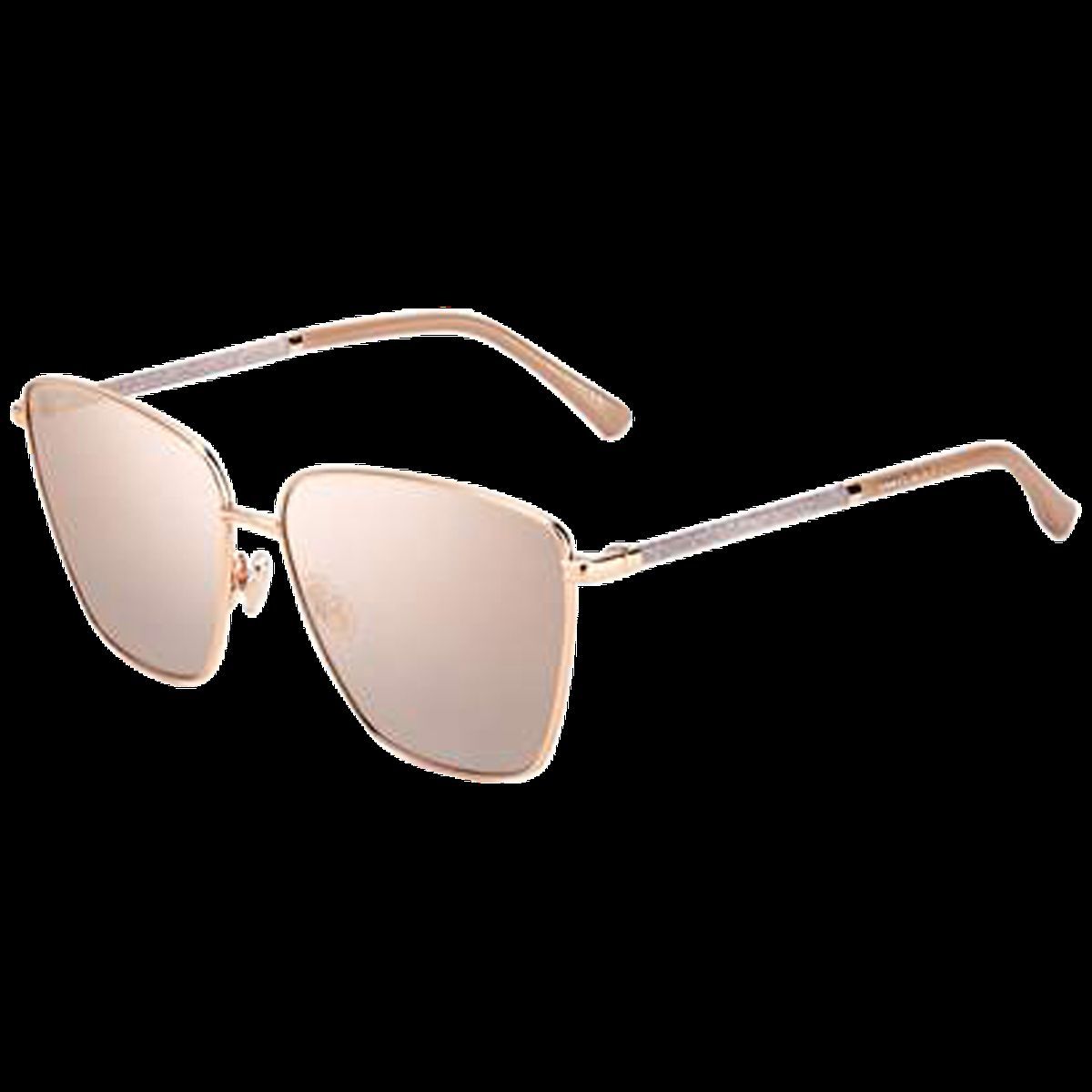 Eckige roségoldene Sonnenbrille