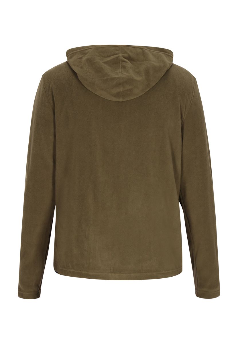 Fleecejacke mit Kapuze und Reißverschluss
