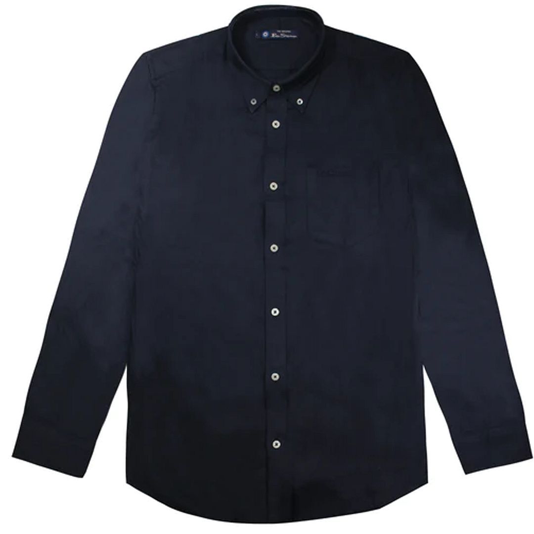 Herren Marineblaues Oxford Button-Down Hemd