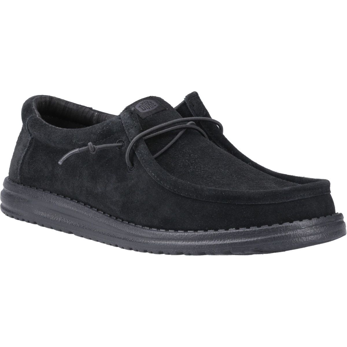 HEYDUDE Wally Suede Wildleder Herren Schwarz Bootsschuhe