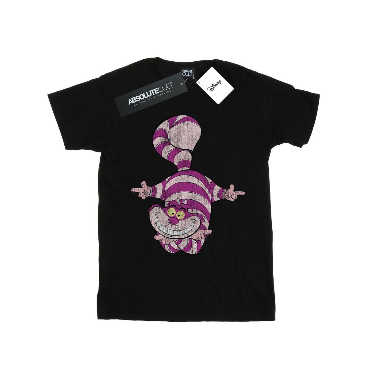 Disney - "Alice In Wonderland Cheshire Cat Upside Down" T-Shirt für Herren (Schwarz)