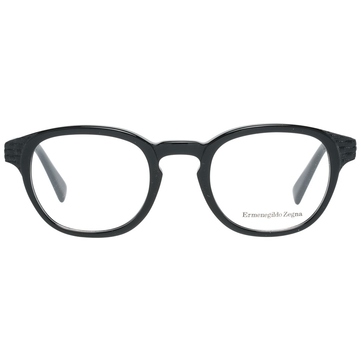 Runde Brille mit strukturierten Bügeln